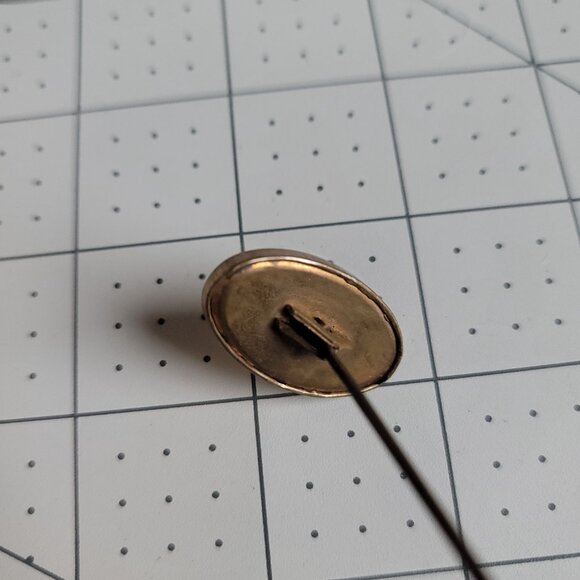 Antique Hat Pin Stick Pin Blue Cabochon Stone Labradorite ? - Picture 5 of 6